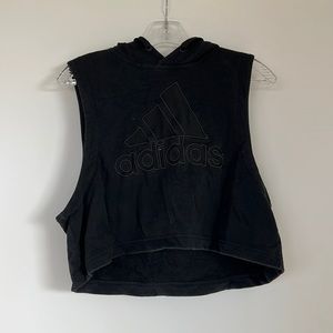 Black Adidas Cropped Hoodie